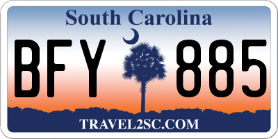 SC license plate BFY885