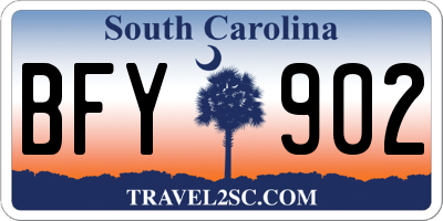 SC license plate BFY902