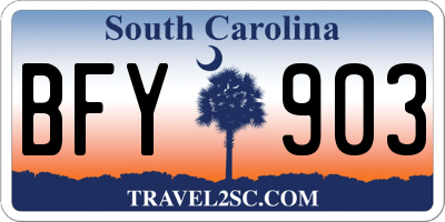 SC license plate BFY903