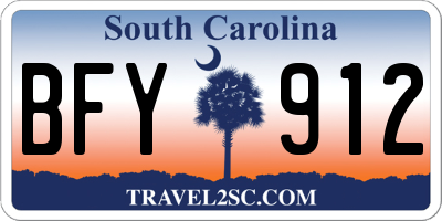 SC license plate BFY912