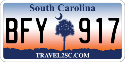 SC license plate BFY917
