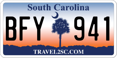 SC license plate BFY941
