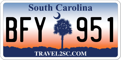 SC license plate BFY951