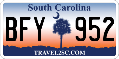 SC license plate BFY952
