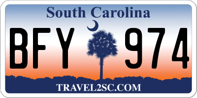 SC license plate BFY974