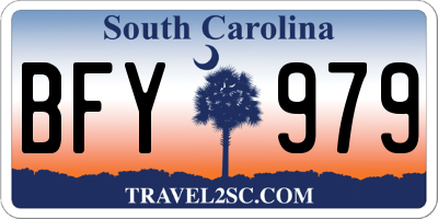 SC license plate BFY979