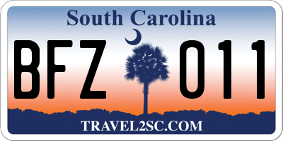 SC license plate BFZ011