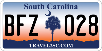 SC license plate BFZ028