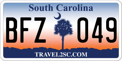 SC license plate BFZ049