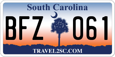 SC license plate BFZ061