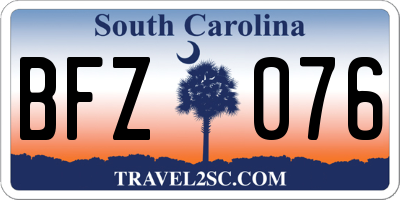 SC license plate BFZ076