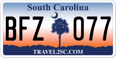 SC license plate BFZ077