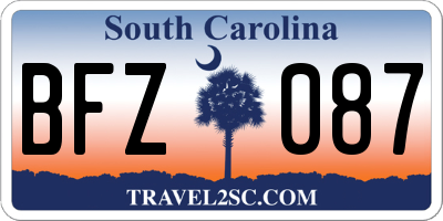 SC license plate BFZ087