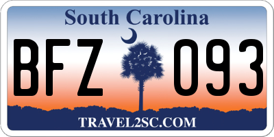 SC license plate BFZ093