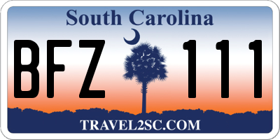 SC license plate BFZ111