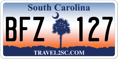 SC license plate BFZ127
