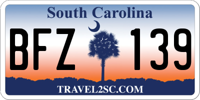 SC license plate BFZ139