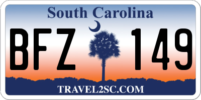 SC license plate BFZ149