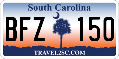 SC license plate BFZ150
