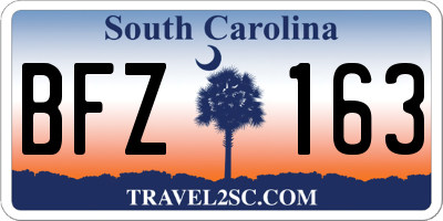 SC license plate BFZ163