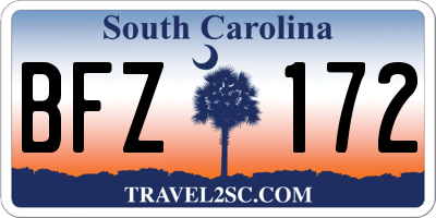 SC license plate BFZ172