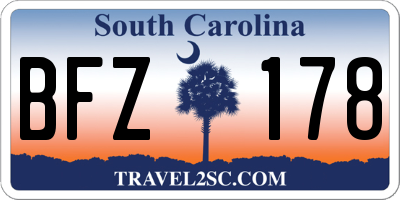 SC license plate BFZ178