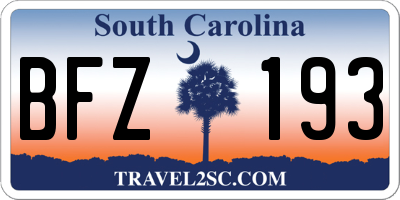 SC license plate BFZ193