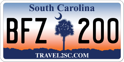 SC license plate BFZ200