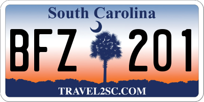 SC license plate BFZ201