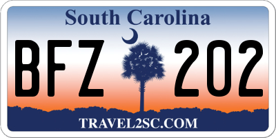 SC license plate BFZ202