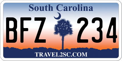 SC license plate BFZ234
