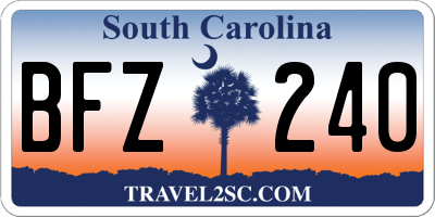 SC license plate BFZ240