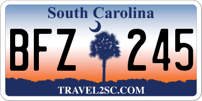 SC license plate BFZ245
