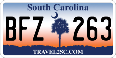 SC license plate BFZ263