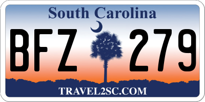 SC license plate BFZ279