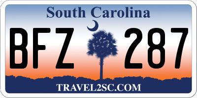 SC license plate BFZ287