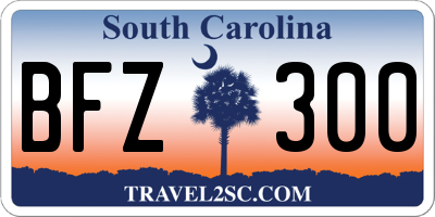 SC license plate BFZ300