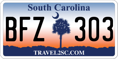SC license plate BFZ303