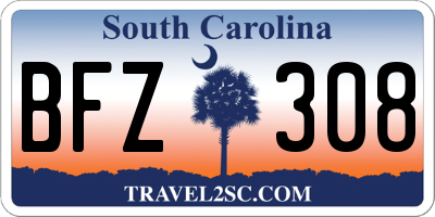 SC license plate BFZ308