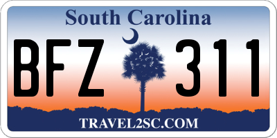 SC license plate BFZ311