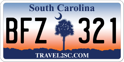 SC license plate BFZ321