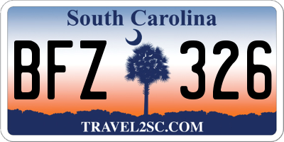 SC license plate BFZ326