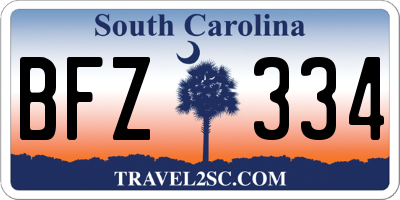 SC license plate BFZ334