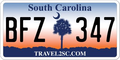 SC license plate BFZ347