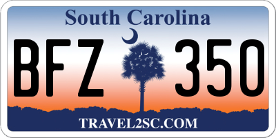 SC license plate BFZ350