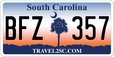 SC license plate BFZ357