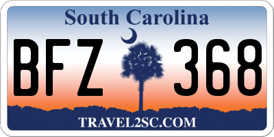 SC license plate BFZ368