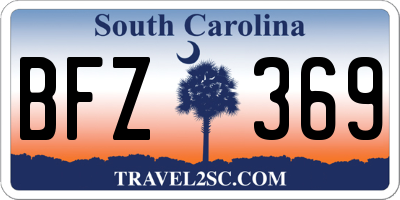 SC license plate BFZ369