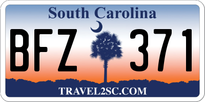 SC license plate BFZ371