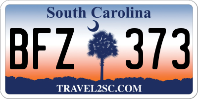 SC license plate BFZ373